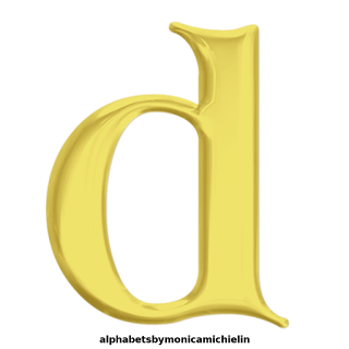 M. Michielin Alphabets: 14 - GOLDEN GLITTER ORNAMENT ALPHABET PNG