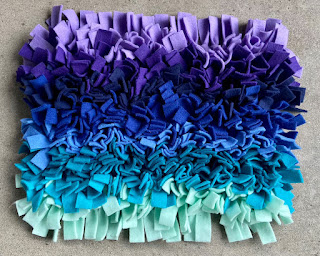 Artisan gift guide: An ombre snuffle mat in shades of blue and purple
