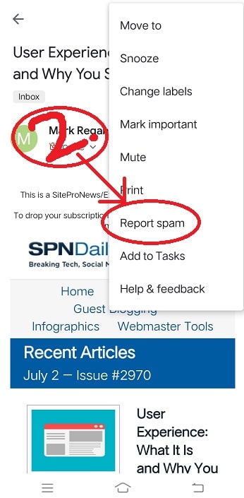 How to report spam emails in gmail