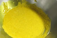 Yellowish colour marination for chicken Tangdi kebab food recipe