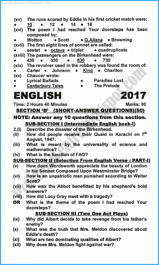 11th-english-five-year-paper-2017