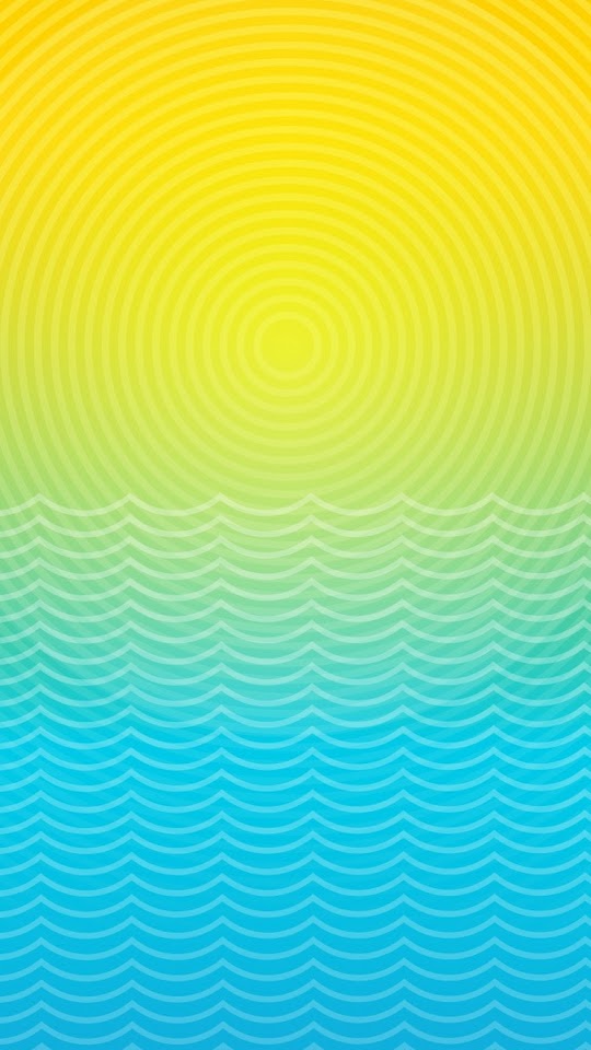 Sun And Ocean Line Illustration  Android Best Wallpaper