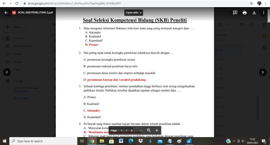 Contoh soal tes P3K Bidang Penelitian dan Jawabannya Contoh soal tes P3K Bidang Penelitian dan Jawabannya