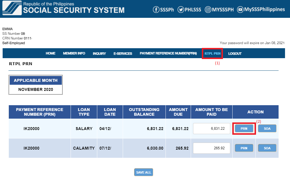 How to create SSS PRN for Calamity Loan (plus Salary Loan) Food