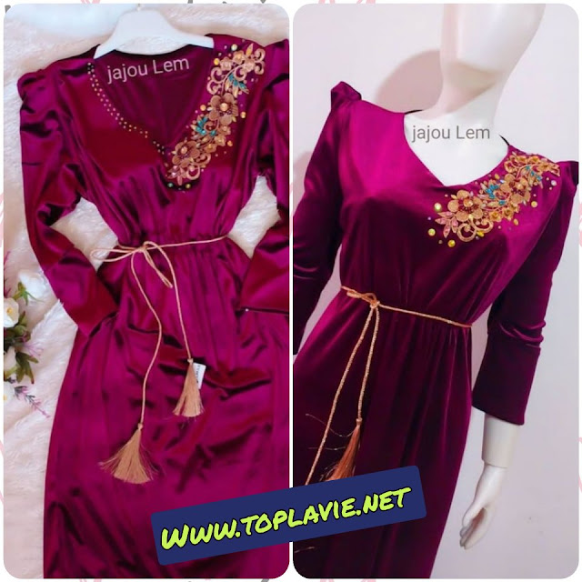 فساتين قطيفة مودرن و شيك - velvet dress 2021