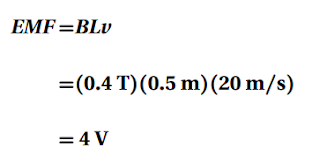 يتحرك سلك مستقيم طوله 0.5 الى اعلى بسرعة 20؟ 1