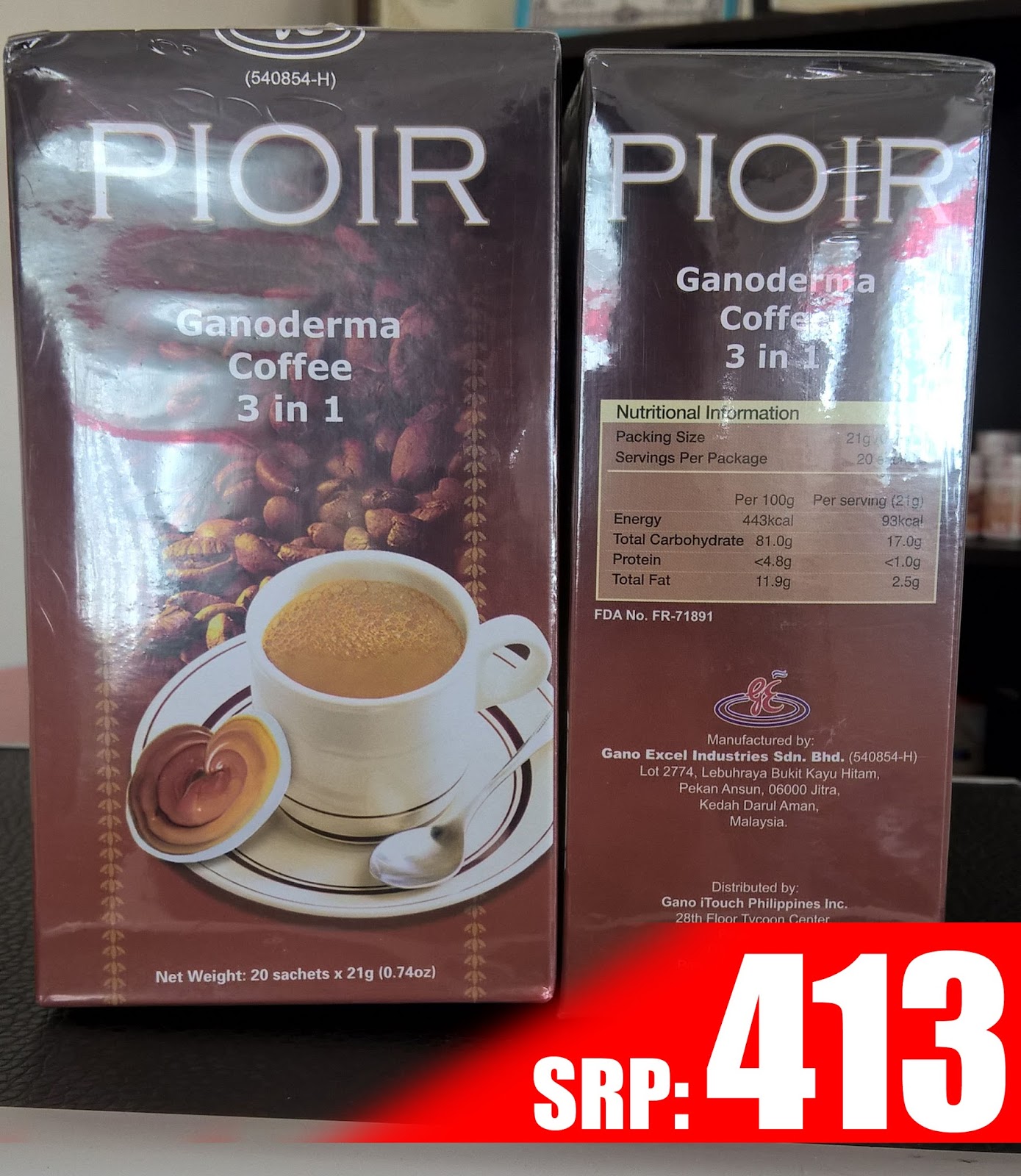 PIOIR GANODERMA COFFEE 3IN1