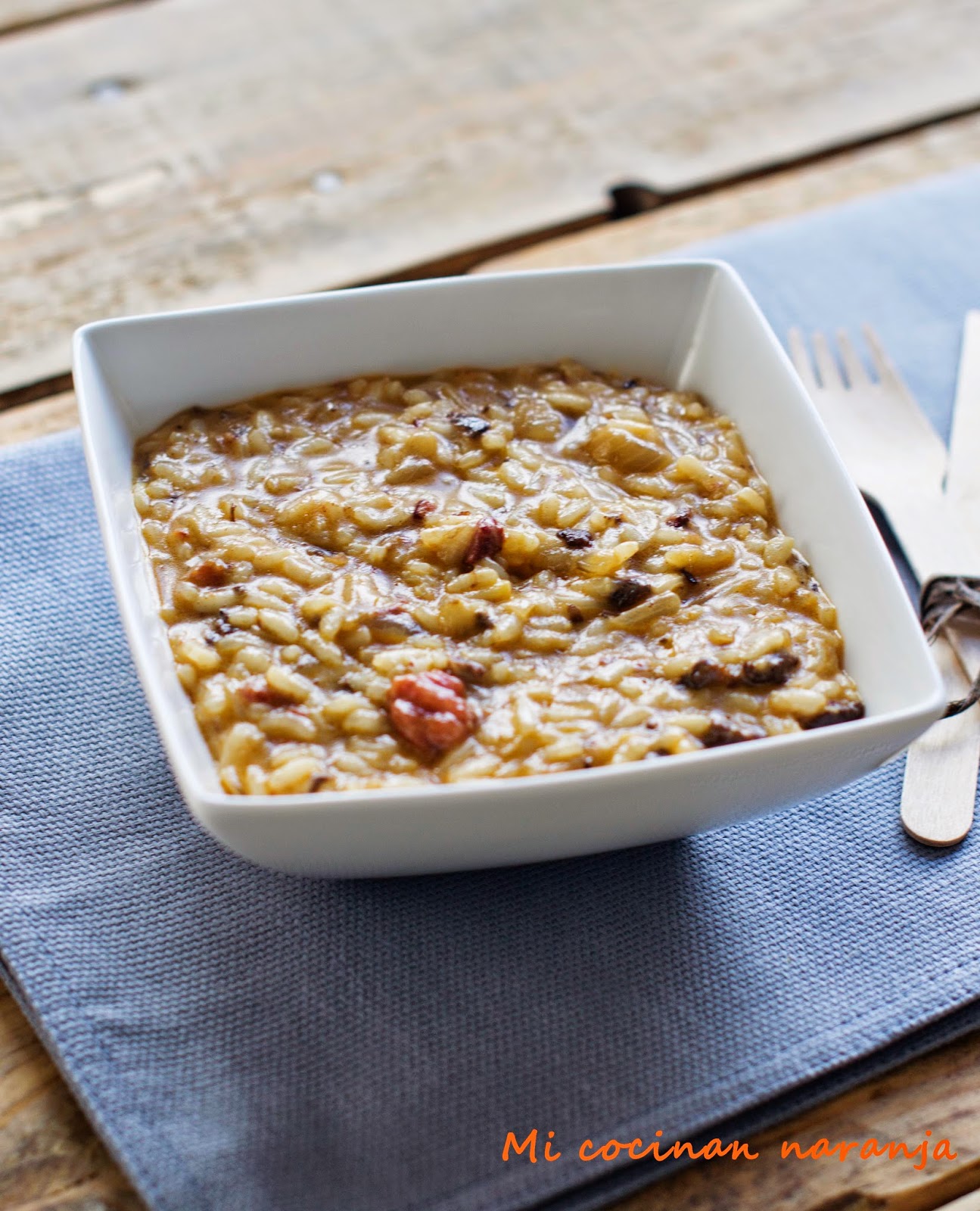 Risotto de morcilla y mascarpone