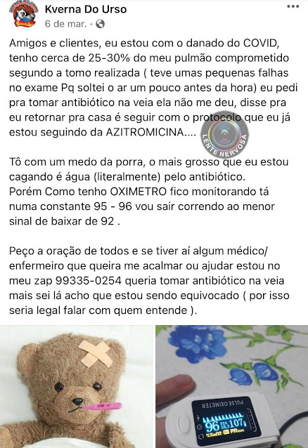 Jefinho, da Kverna do Urso, morre em Porto Velho vítima da Covid-19