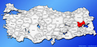 Muş ilinin Türkiye haritasında gösterimi