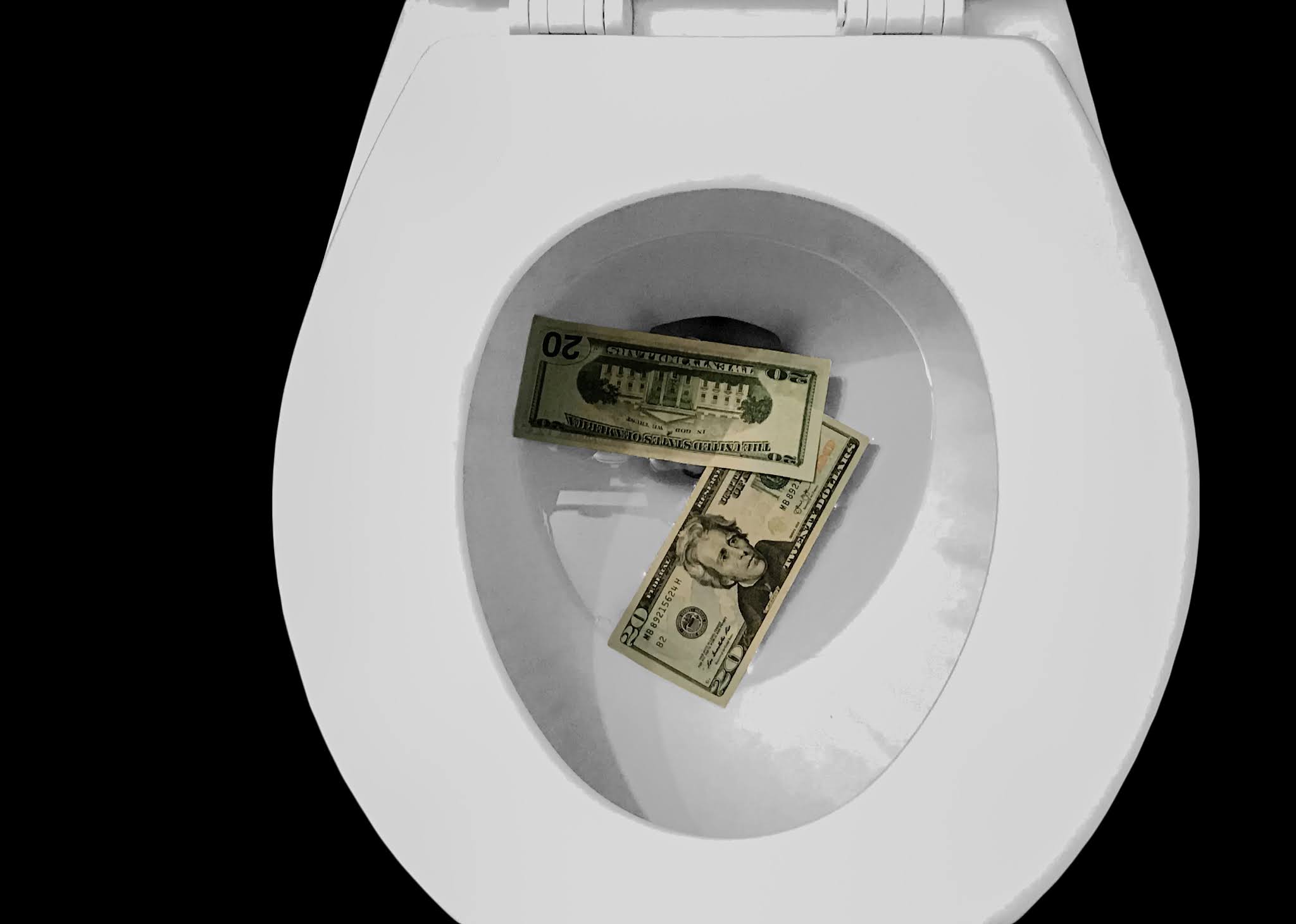 money down the toilet