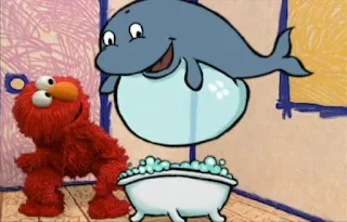 The last one is a really big bubble and carries the whale through the air. Sesame Street Elmo's World Bath Time Elmo's Question