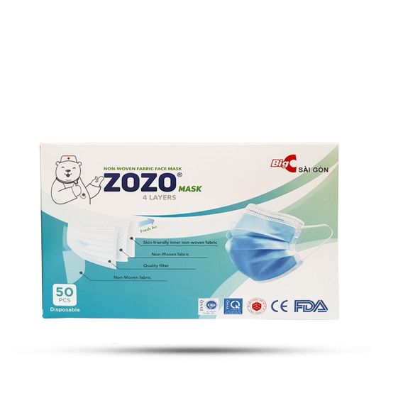 [HỘP] KHẨU TRANG 4 LỚP KHÁNG KHUẨN ZOZO