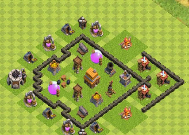 Base COC TH4 Hybrid 6