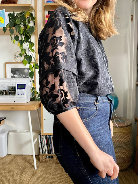 Diary of a Chain Stitcher: True Bias Roscoe Blouse in Embroidered Organza from The Fabric Store