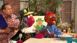 Alan, Telly, Baby Bear, Sesame Street Episode 4325 Porridge Art season 43