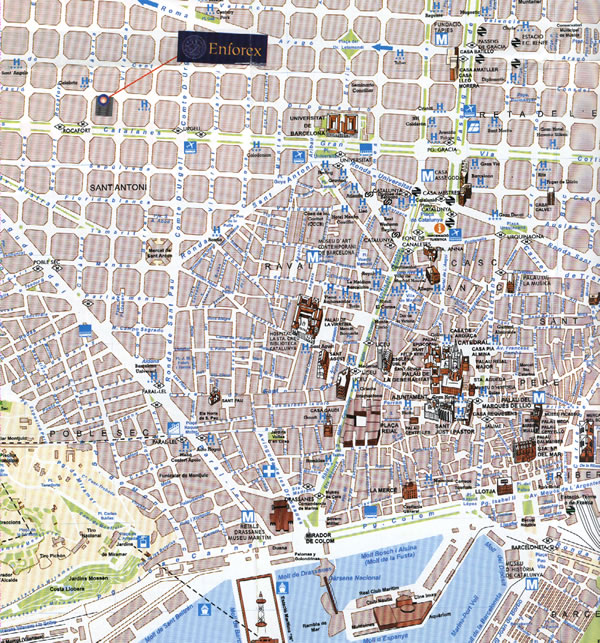 Map of Barcelona, Spain