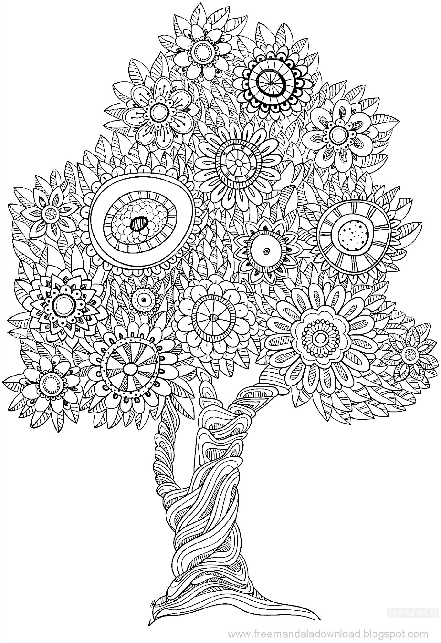 Baum Mandala Färbung ~ Free Mandala