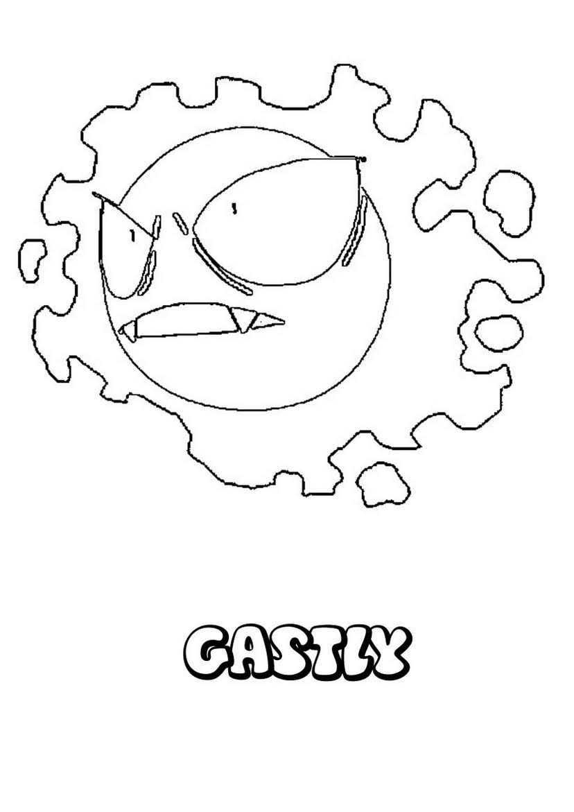 Pokemon Gastly Coloring Pages Printable Free Pokemon