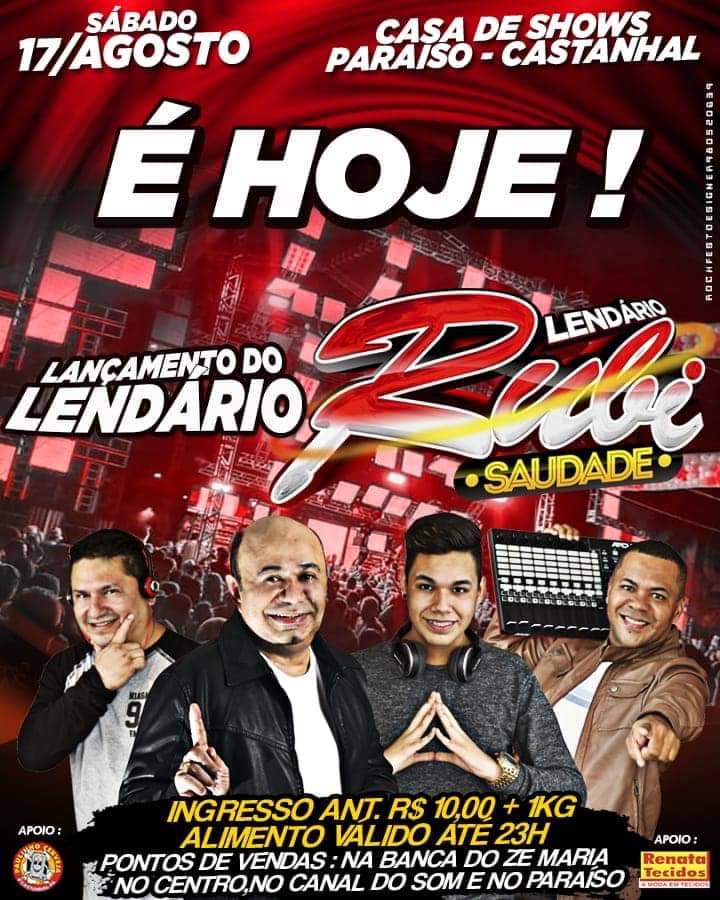 CD AO VIVO LENDÁRIO RUBI SAUDADE - CASOTA 15-06-2019 DJ GILMAR