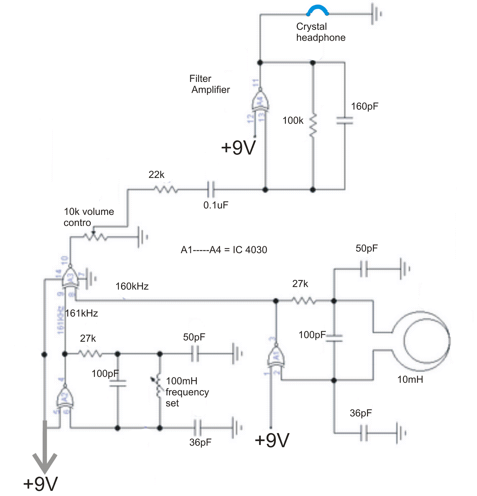 Simple Metal Detector Circuit - ElectricalCoreCircuits