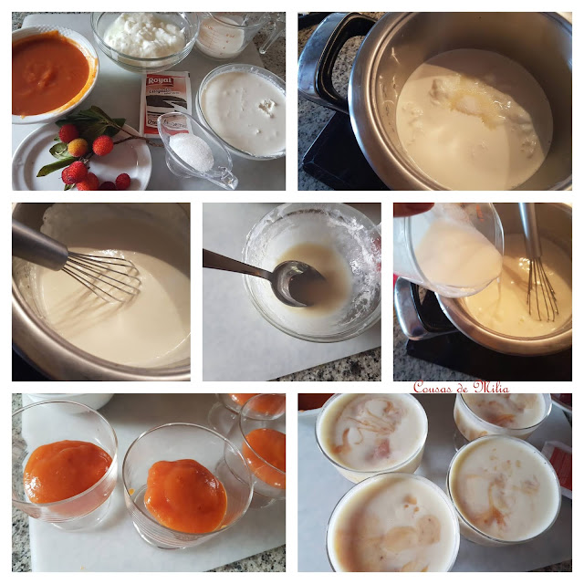 Panna cotta de yogur con coulis de madroños