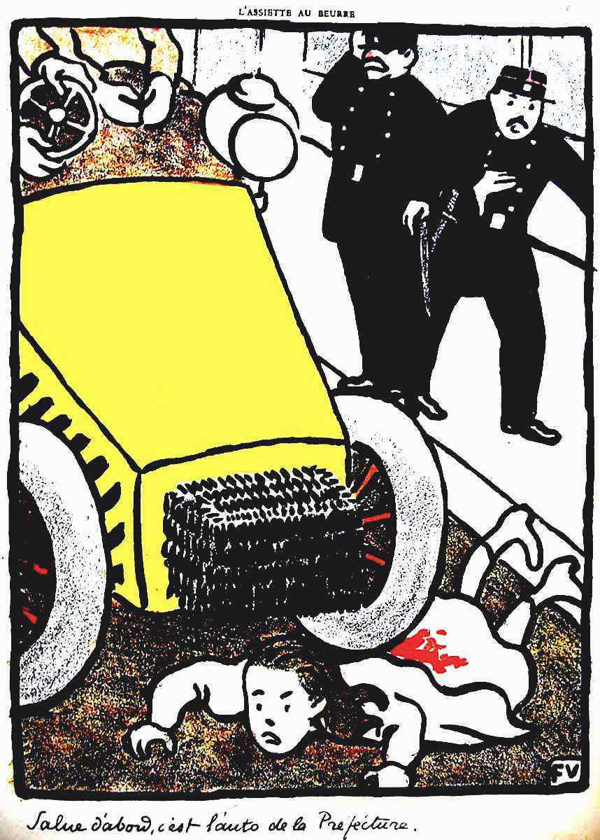 Felix Vallotton a government official's car crushes a girl by Felix Vallotton