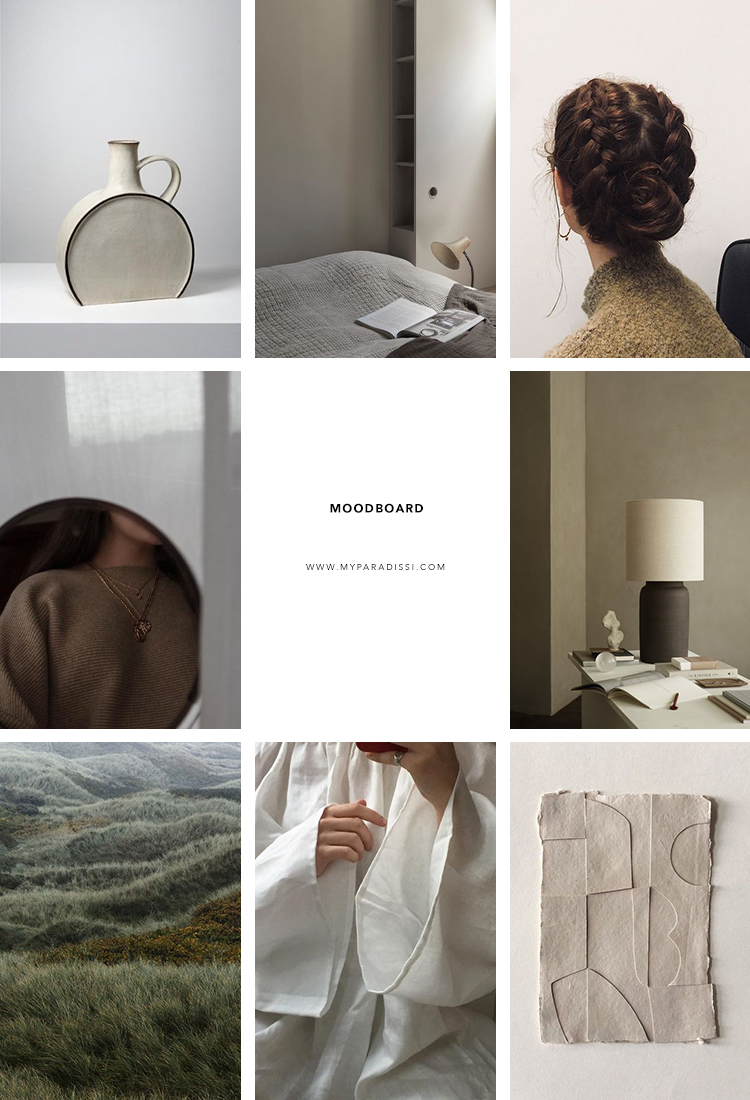 Inspiration moodboard curated by Eleni Psyllaki for My Paradissi