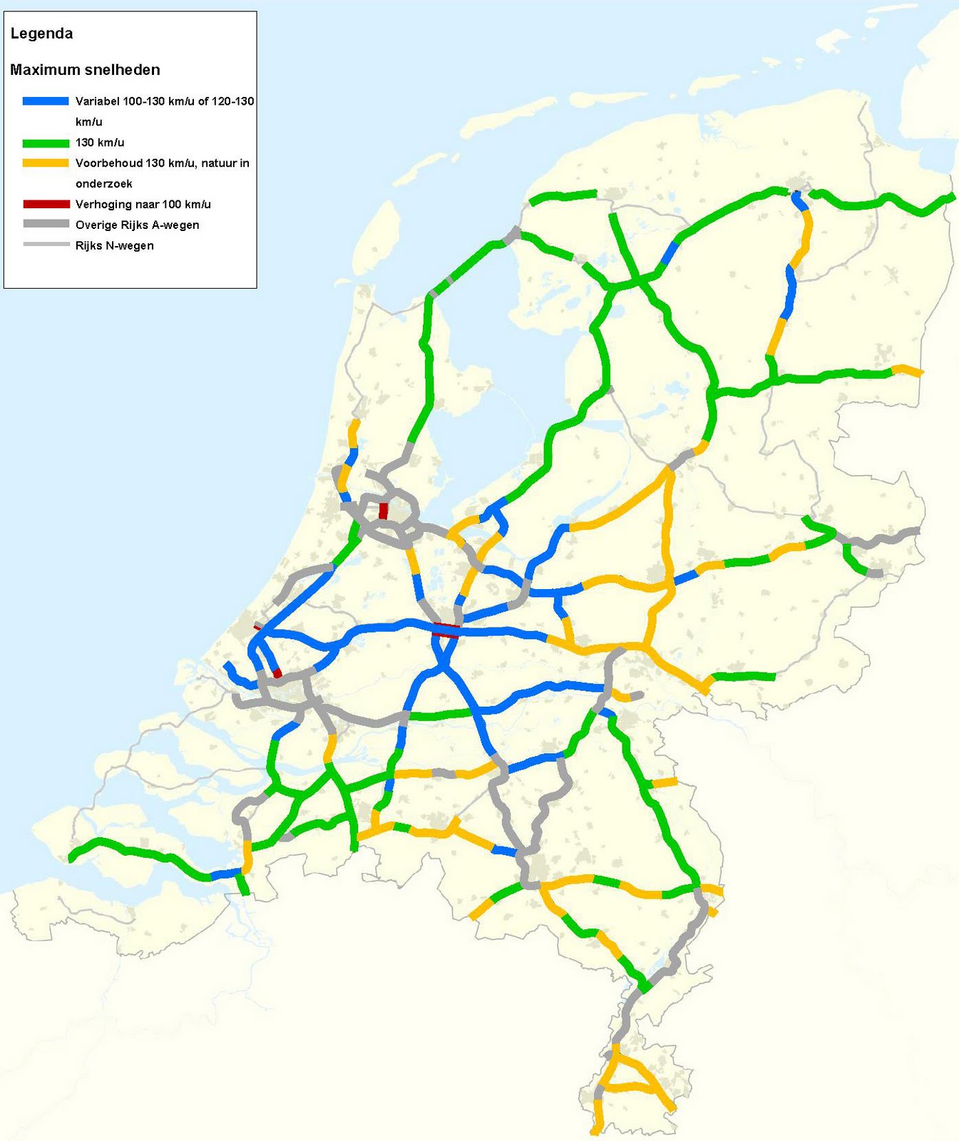 Vervoersplanologie Maximale snelheid naar 130 kilometer per uur Vervoersplanologie Maximale snelheid naar 130 kilometer per uur