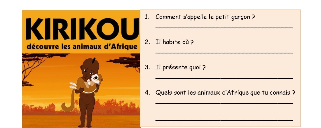 Kirikou Découvre Les Animaux D Afrique Seguimos trabajando en el Mir: CUARTO E.P. FRANCÉS