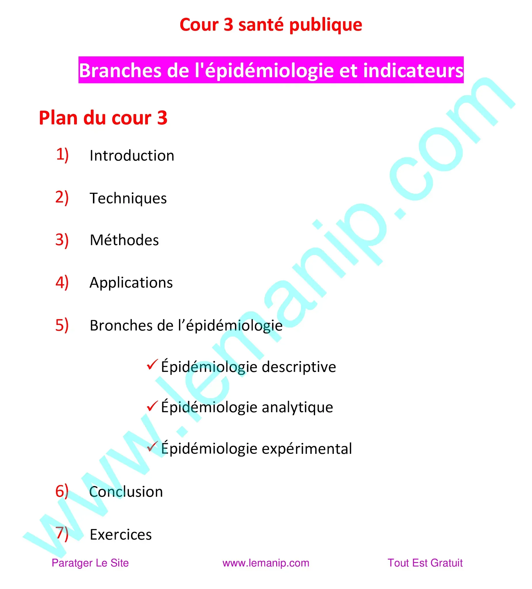 Plan du cour 3