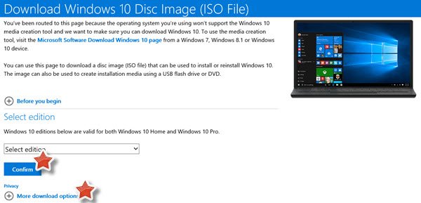 Windows10ISOディスクイメージ