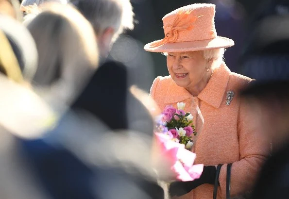 Queen Elizabeth II attended Sunday Service at St Peter and St Paul Church in West Newton