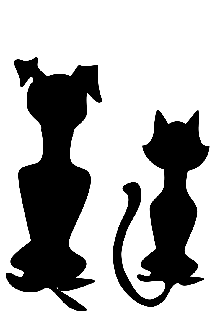 free dog and cat silhouette clip art - photo #9