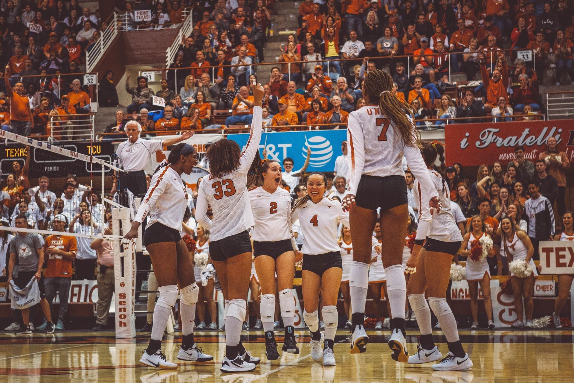 University of Texas Longhorns volleyball game against TCU in Austin, Texas