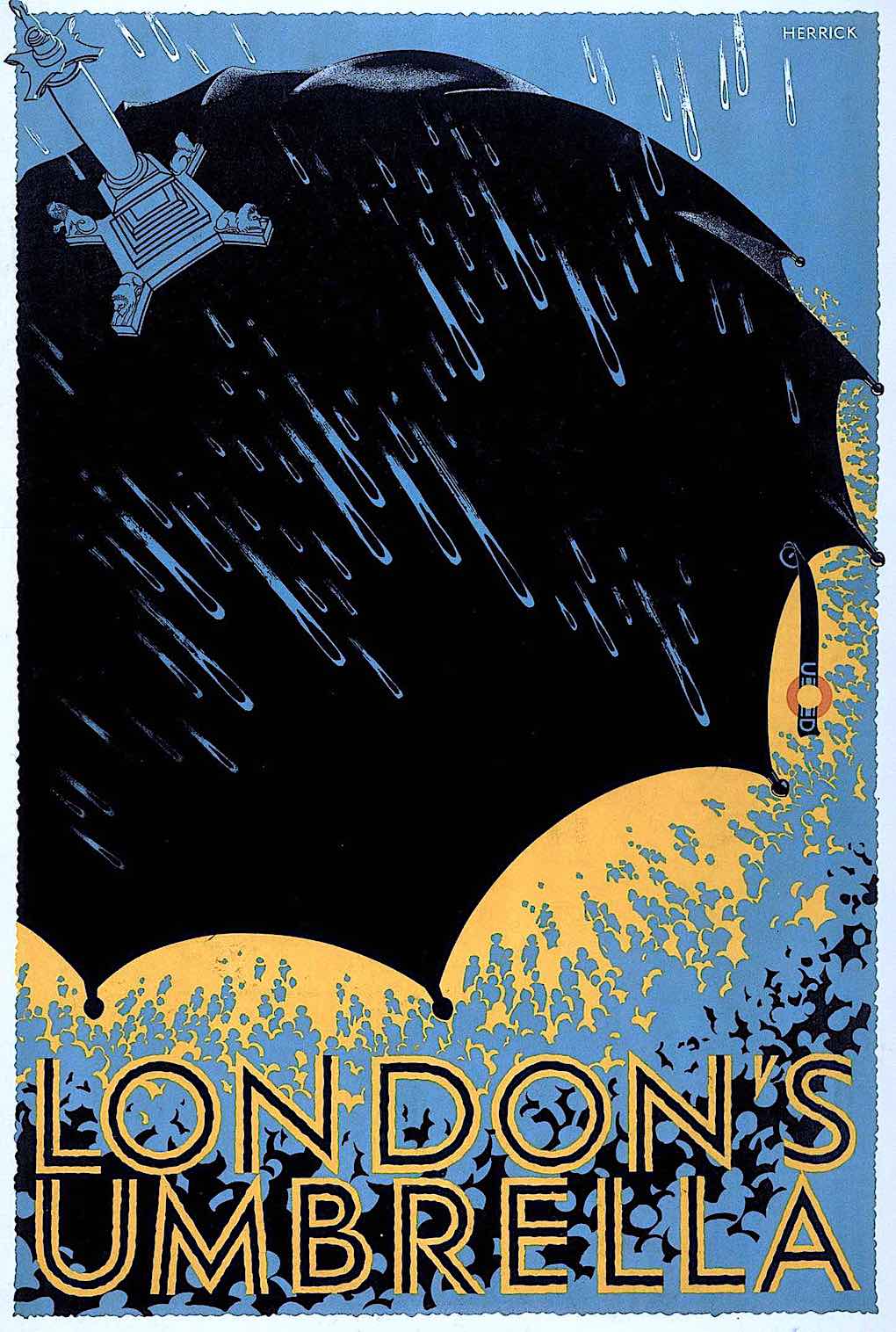 Frederick Herrick 1925 poster London's Umbrella, a Frederick Herrick 1925 poster for the undergound transit