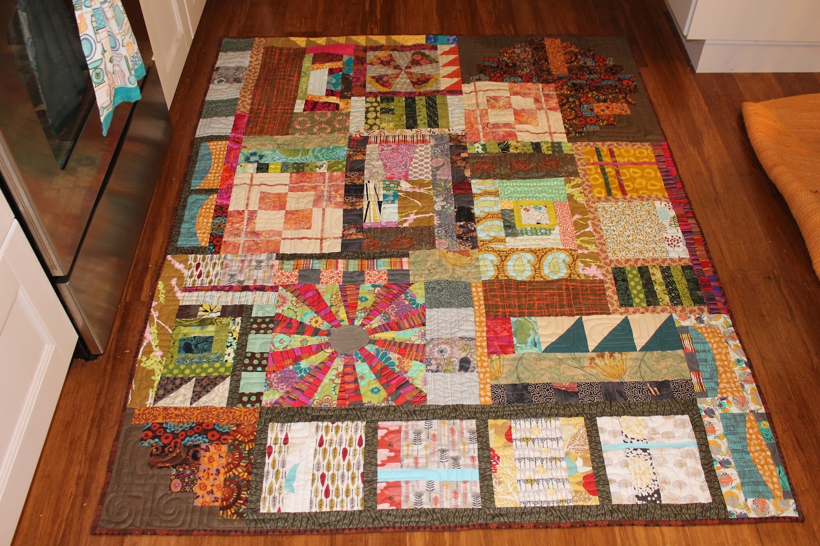 You can see the whole quilt is a mish mash of blocks. 