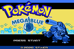 Pokemon Mega Blue GBA Cover,Title
