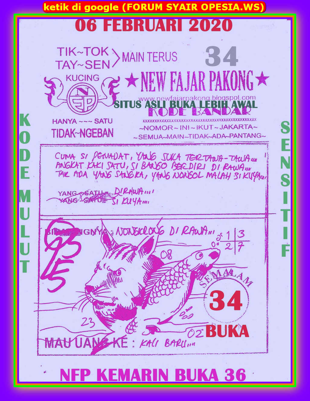 1 New Message Kode Syair Hongkong 6 Februari 2020 Forum Syair Togel Hongkong Singapura Sydney