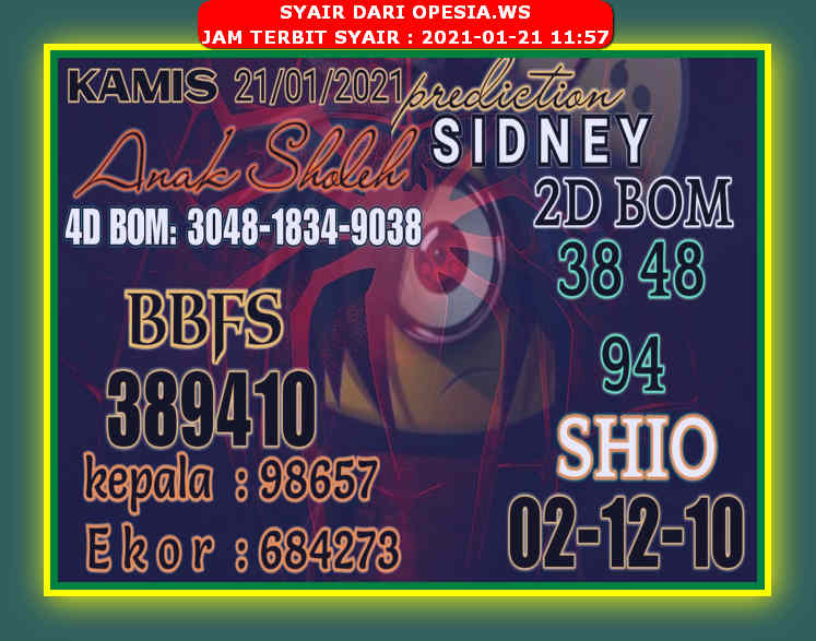 Syair sdy 21 januari 2021 KODE SYAIR SGP SYAIR HK SYAIR SYDNEY 2021