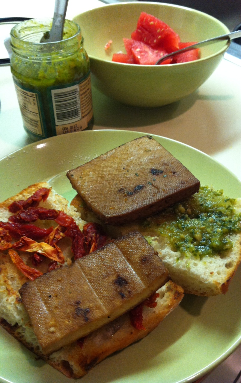 Let's Give Peas a Chance Grilled Tofu & Pesto Panini