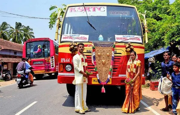 'Aanavandi' turns star in Baiju's wedding, palakkad, News, Local-News, Humor, wedding, KSRTC, bus, Kerala