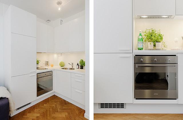 Kitnet ou quitinete decoração minimalista 35 m². Blog Achados de Decoração