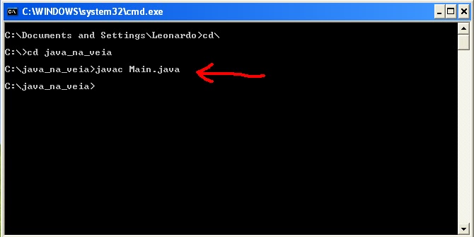 Java na Veia: Execução do primeiro programa em Java
