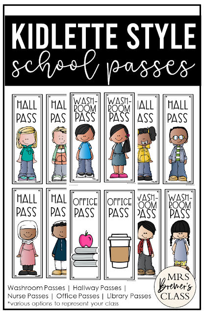 School Passes with hall pass library pass washroom pass nurse pass office pass