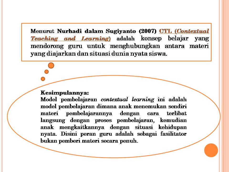 Model pembelajaran contextual teaching learning untuk anak usia dini