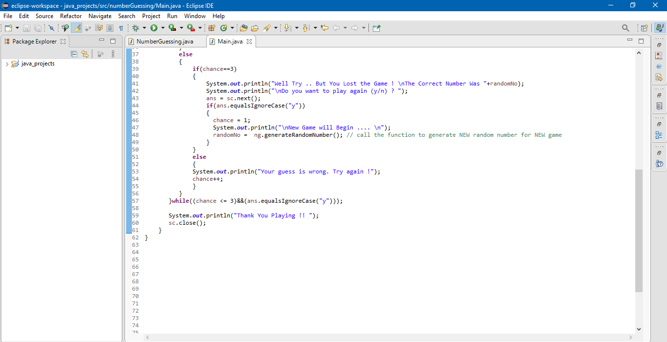 Post 6 - Number Guessing Game using Java