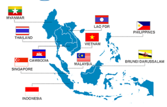 Salah satu ciri geografis negara-negara asean adalah berbentuk kepulauan yang terpisah-pisah yang di