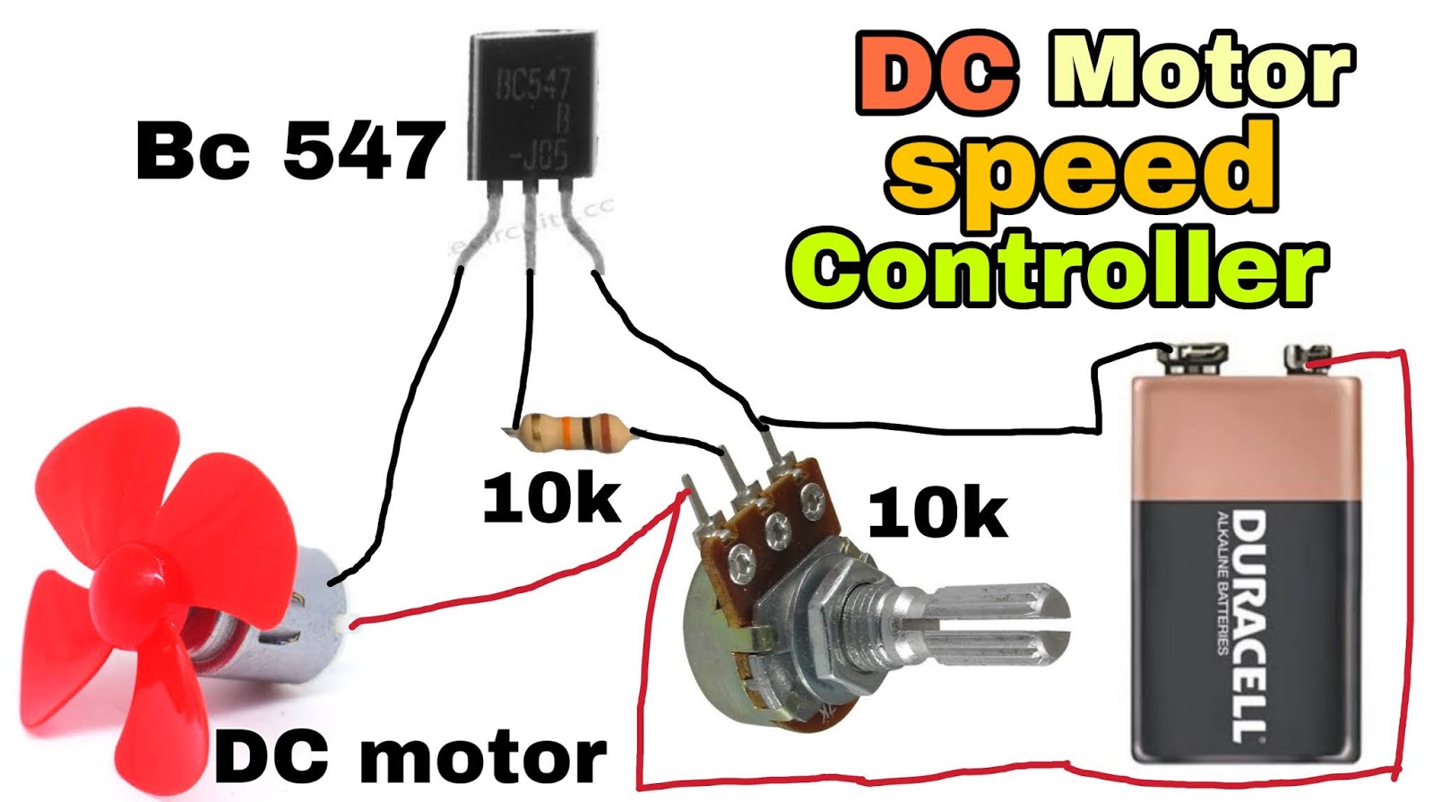 Speed controller using BC 547 transistor, rpm controller circuit