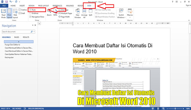 Cara Membuat Daftar Isi Otomatis Di Microsoft Word 2013 #1